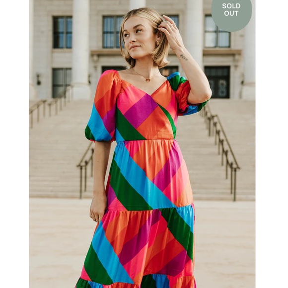 V347 CURRENT AIR MultiColor Maxi Dress - Picture 1 of 12